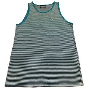 THE HUNDREDS TEAL CHIKASAW BOMB Striped TANK TOP NWOT XL Extra Large